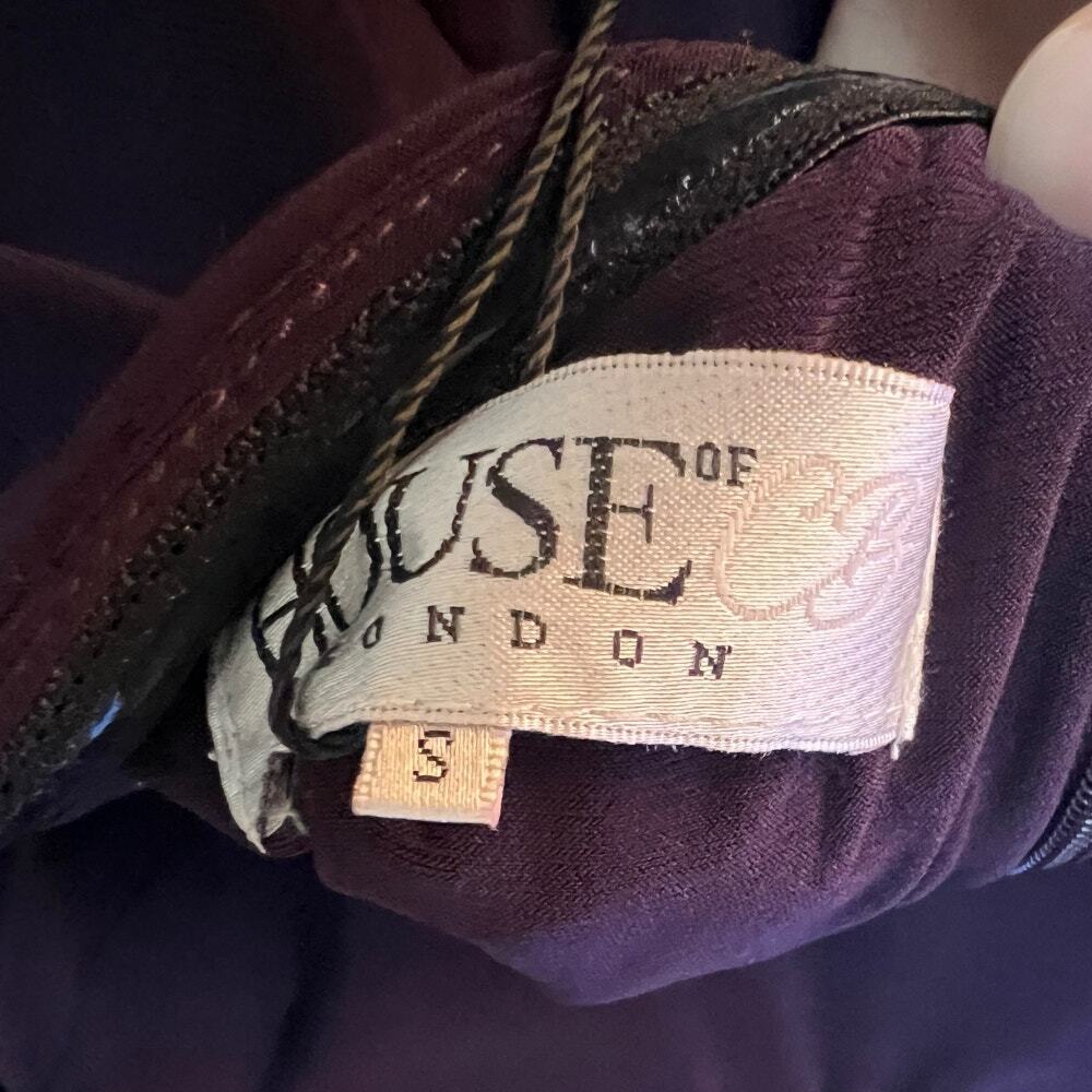 House of CB High Square Neck Gown Dark Purple NWT - Picture 7 of 7
